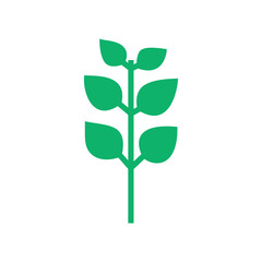 Seedling icon. Green growing tree on white