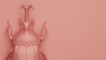 Beetle 3d render light orange