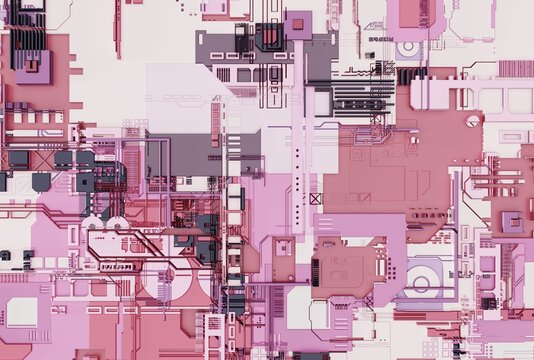 Si-Fi Panel background, close-up mech Technical grid facade