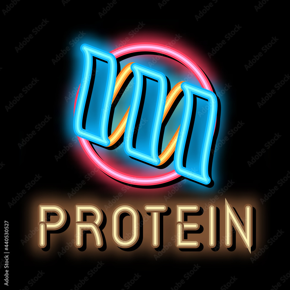 Canvas Prints need for protein neon light sign vector. glowing bright icon need for protein sign. transparent symb