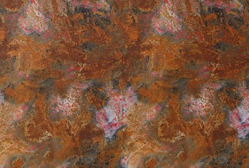 Rusty Metal Sheet background, close-up facade