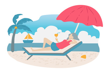 Obraz na płótnie Canvas man enjoying orange juice in the beach