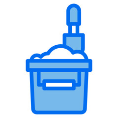 Bucket blue line icon