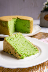 A chiffon cake or kue chiffon (in indonesia) is a very light cake made with vegetable oil, eggs, sugar, flour, baking powder, and flavorings. 