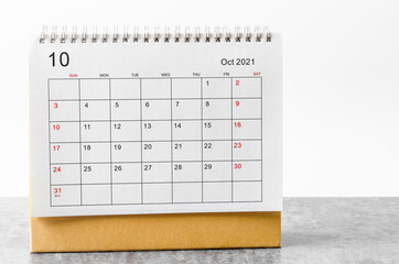 October Calendar 2021.