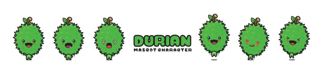 Fototapeta premium cute durian cartoon mascot