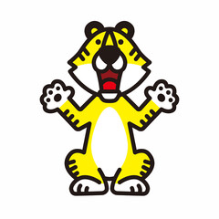 寅年の年賀に使えるトラのキャラクターイラスト