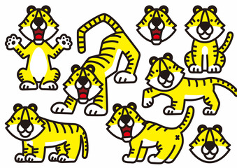 寅年の年賀に使えるトラのキャラクターイラスト