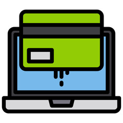 online payment color line style icon