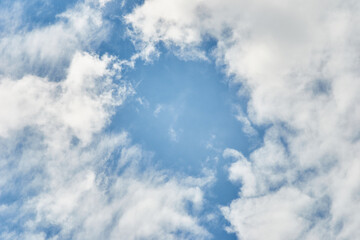 Blue sky and white clouds,beautiful summer landscape