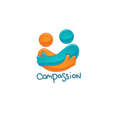compassion, friendship,  family, love and happiness logo label, emblem