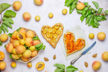 Delicious homemade galette with ripe apricots.