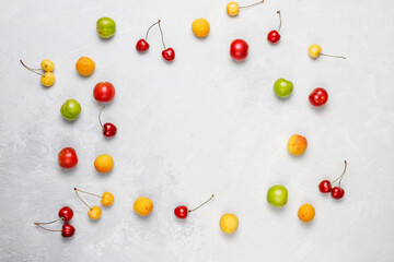 Fresh summer fruits and berries.