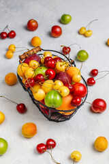 Fresh summer fruits and berries.