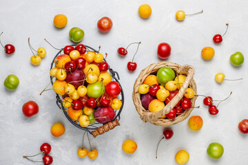 Fresh summer fruits and berries.