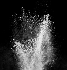 smoke powder explosion air background shape black dust explode flour inredient paint smoke splash...