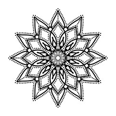minimalistic ornamental mandala vector illustration on transparent background