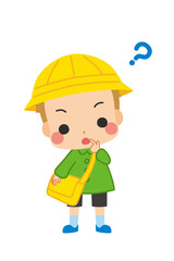 質問をしている可愛い幼稚園児の男の子 Wall Mural Wallpaper Murals ぽこたぽこ