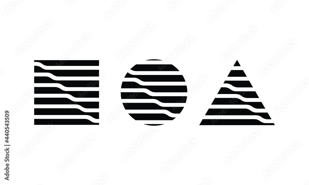 Poster contour basic shape with minimalist abstract pattern in it. geometric element for modern and trendy 
