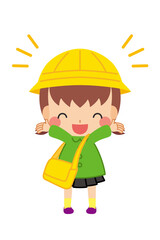 頬を膨らませてプンプン怒っている可愛い幼稚園児の女の子のイラスト 白背景 Wall Mural ぽこたぽこ