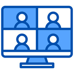 Video call blue style icon