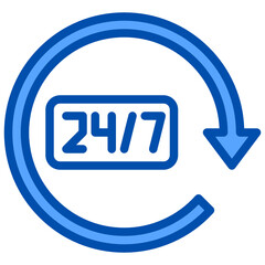 Working hours blue style icon