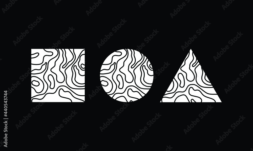 Poster contour basic shape with minimalist abstract pattern in it. geometric element for modern and trendy 