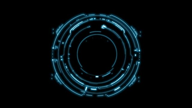 Digital Analysing and Loading Data HUD Display. loading, analysing data, rotating circles, moving graphs, sliders, HUD circle interfaces. High Tech Concept Element with alpha channel.