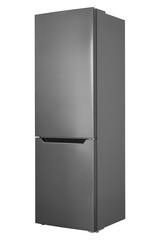 Refrigerator Isolated on White Background. Modern Kitchen and Domestic Major Appliances