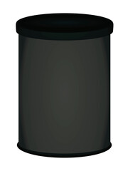 Black kitchen container. vector illustration