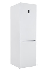 Refrigerator Isolated on White Background. Modern Kitchen and Domestic Major Appliances