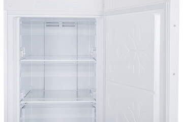 Refrigerator Isolated on White Background. Modern Kitchen and Domestic Major Appliances