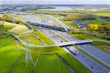 Aerial from junction Muiderberg in the Netherlands - obrazy, fototapety, plakaty