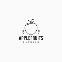 Apple fruit hipster vintage logo vector illustration