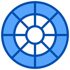 Fototapeta premium Color wheel blue style icon