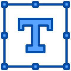 Text tool blue style icon