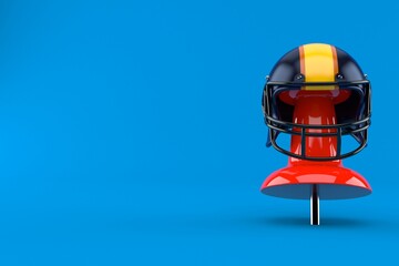 Thumbtack with rugby helmet