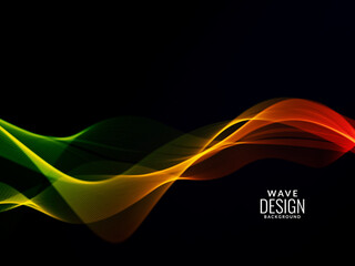 Dark abstract background with flowing colorful wave background pattern