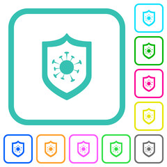 Covid protection vivid colored flat icons