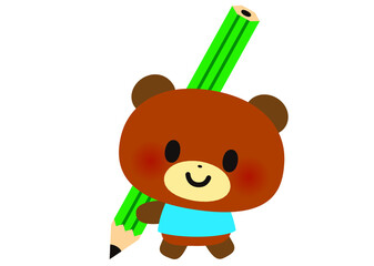 勉強 鉛筆　くま