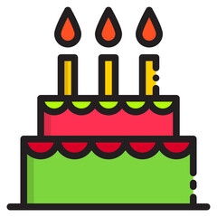 Birthday cake,expenses,money,business,cost color line style icon