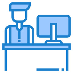 Personnel blue style icon