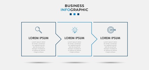 Vector Infographic design business template with icons and 3 options or steps. Can be used for process diagram, presentations, workflow layout, banner, flow chart, info graph