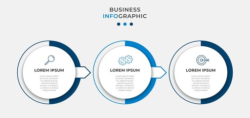 Vector Infographic design business template with icons and 3 options or steps. Can be used for process diagram, presentations, workflow layout, banner, flow chart, info graph