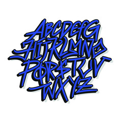 Graffiti Alphabet handwriting, vector, hand letter, brush, vintage
