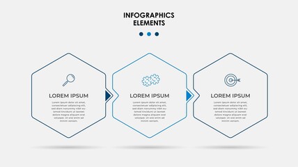 Vector Infographic design business template with icons and 3 options or steps. Can be used for process diagram, presentations, workflow layout, banner, flow chart, info graph