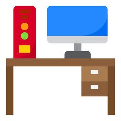 Computer flat style icon