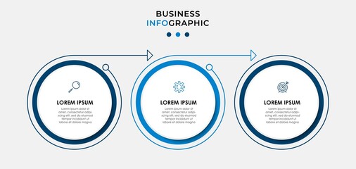 Vector Infographic design business template with icons and 3 options or steps. Can be used for process diagram, presentations, workflow layout, banner, flow chart, info graph
