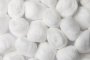 Fototapeta na wymiar Soft cotton wool as background, closeup