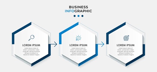 Vector Infographic design business template with icons and 3 options or steps. Can be used for process diagram, presentations, workflow layout, banner, flow chart, info graph